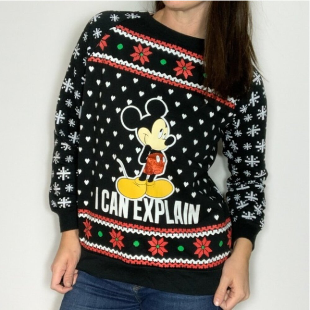 Mickey Mouse Christmas Sweatshirt‎ I Can Explain L